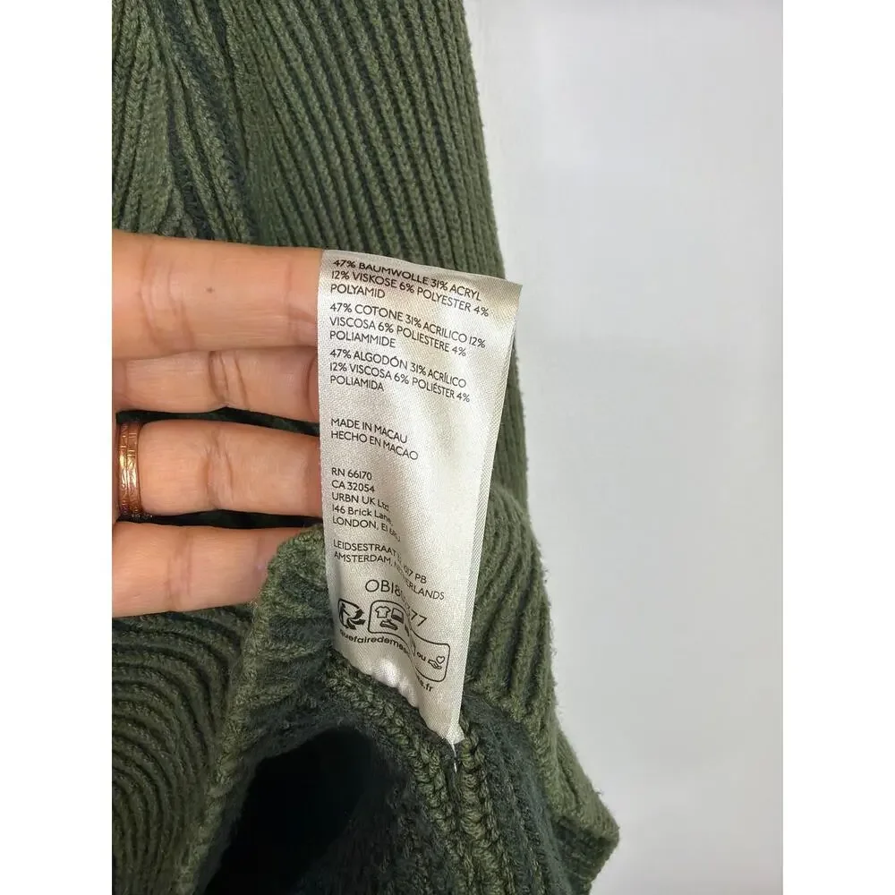 Free People Women's Green Greta Half Zip L